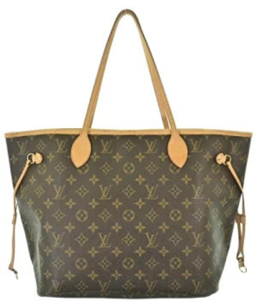 Louis Vuitton Neverfull Monogram bag canvas tote leather cowhide Brown